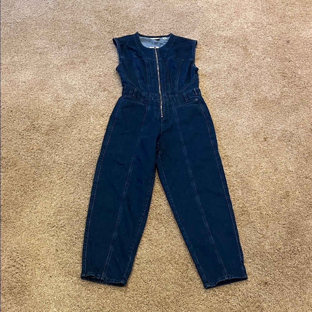 Dark Blue Denim Jumpsuit